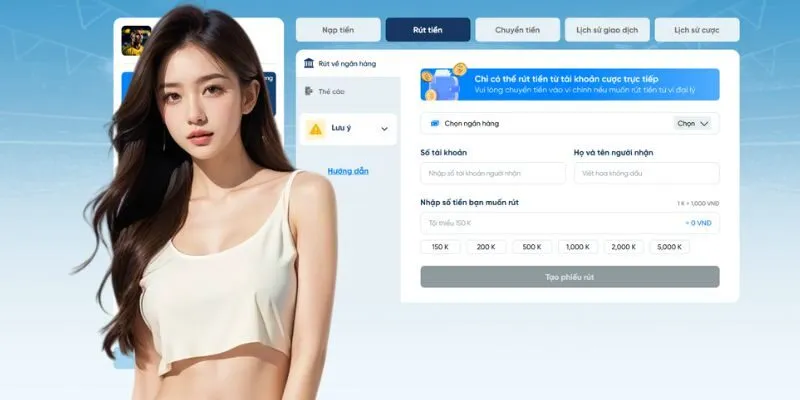 Chi tiết các bước trong quy trình rút tiền 8LIVE